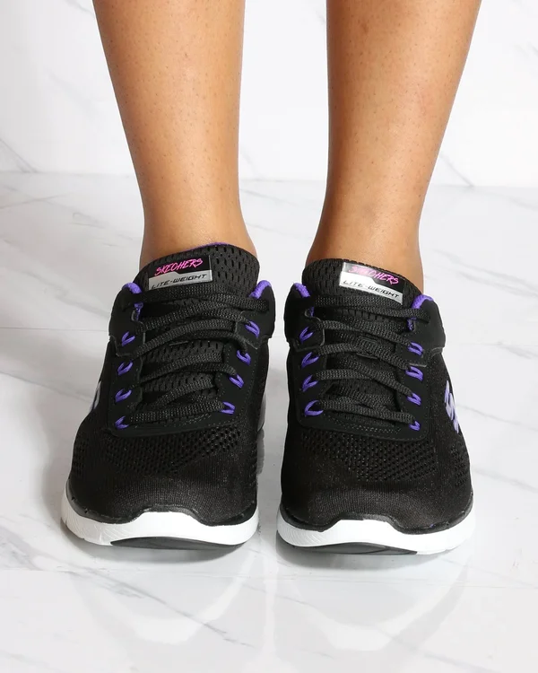 Skechers Women's Flex Appeal 3.0 Steady Sneaker - Black/Purple