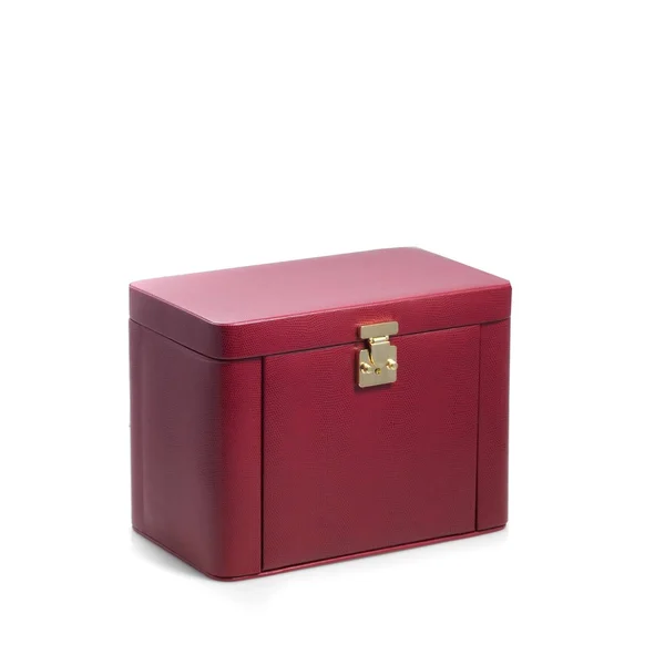Black Lizard Textured Leather 4-Level Jewelry Case, 12.5 inches x 7.5 inches x 9.5 inches
