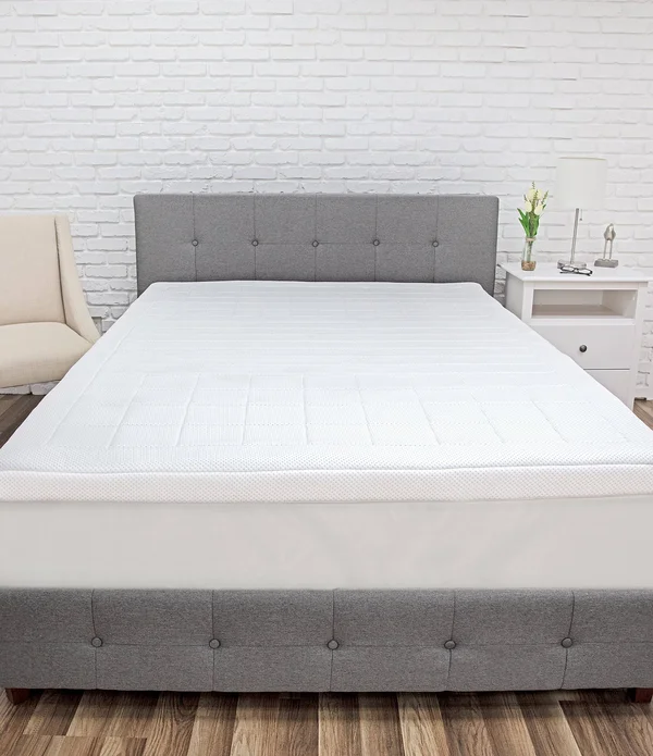 SensorPEDIC Euro Majestic 3-Zone Quilted Memory Foam 3-Inch Bed Topper - White - Queen