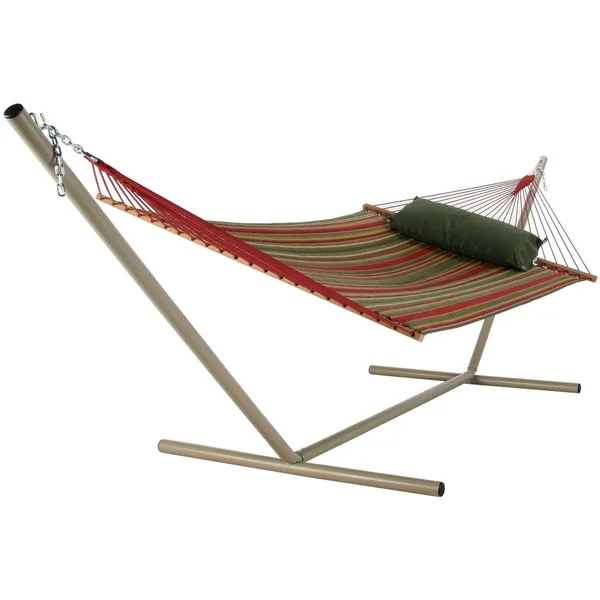 Pawleys Island Large Quilted Fabric Hammock - Trellis Stripe