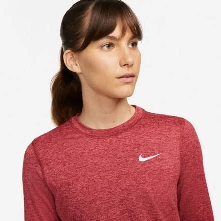 Nike Women's Element Long-Sleeve Crew Running Top Red XL