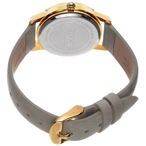 August Steiner Women's Quartz Diamond Accented Leather Strap Watch