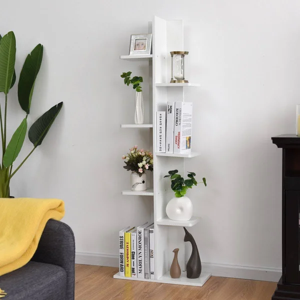 Costway Open Concept Plant Display Shelf Rack Storage Holder-White