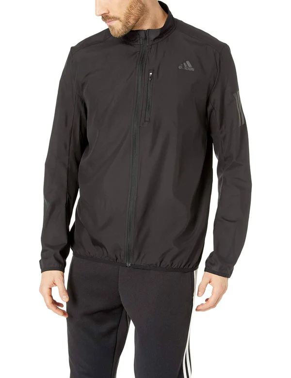 adidas Men's Water-Repellent Running Jacket - Black
