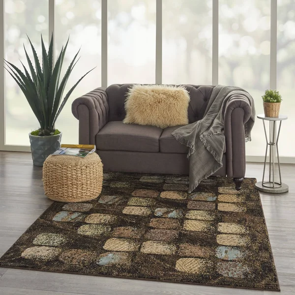 Nourison Modesto MDS01 Area Rug - Charcoal, 5&3x22 Round