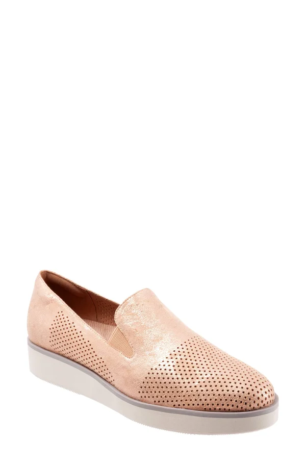 Softwalk Women's Whistle Slip On, Size: 9.5, Rose Gold Nubuck