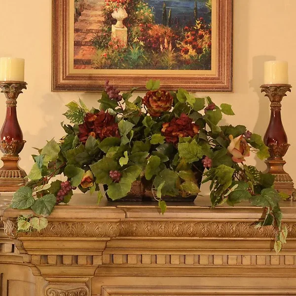 Fleur De Lis Living Grape Ivy Hydrangeas Floral Arrangement
