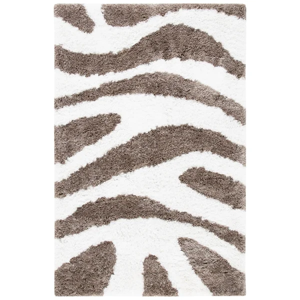 Safavieh Barcelona Shag Ivory/Silver 3 ft. x 5 ft. Area Rug