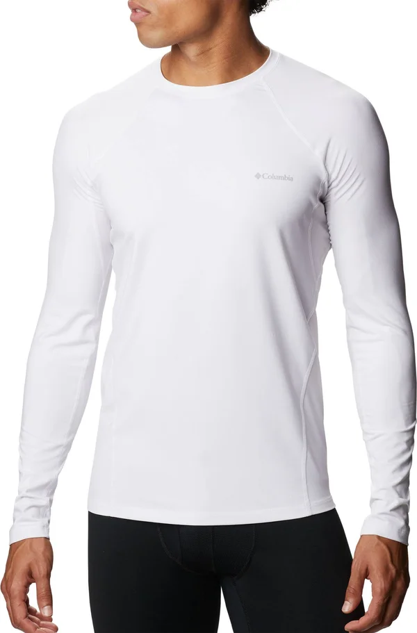 Columbia Men's Midweight Stretch Base Layer Long Sleeve Shirt, 3X, White