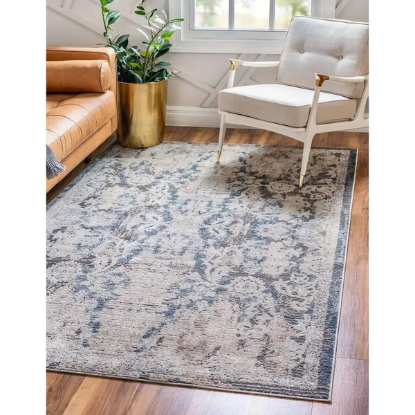 Porch & den Rask Scrolling Floral Area Rug - 6& x 9& - Beige