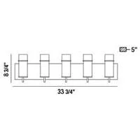 Eurofase Pista Black 5-Light Vanity Light