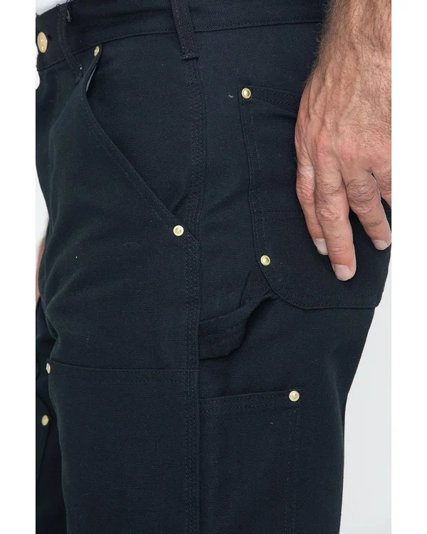 Carhartt Firm Duck Double Front Work Dungaree Pants - Men's Black