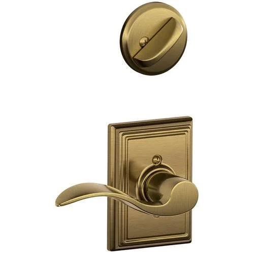 Schlage F94 Accent with Addison Rose Right Hand Dummy Interior Trim Aged Bronze Finish