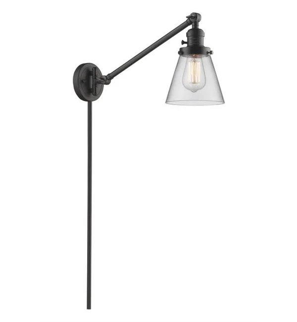 Innovations Lighting Small Cone 1 Light Swing Arm 237 PN G62 (Nickel)