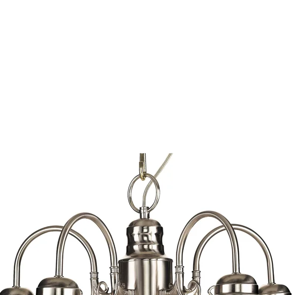 5 Light Down Chandelier with Nickel Finish with Alabaster Glass