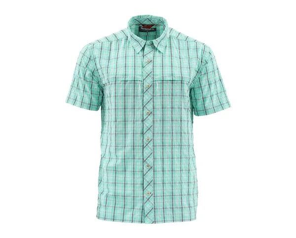 Simms Stone Cold SS Shirt Smoked Salmon Morada Plaid, M