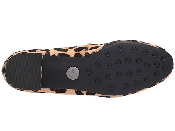 Me Too Gwen Block Heel Loafer Black/Tan Jaguar Haircalf : 6