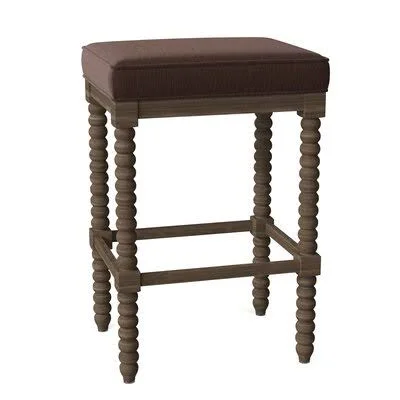 Matthew Bar & Counter Stool Rosecliff Heights Body Fabric: Encore Boisenberry - Leg Color: Briar Smoke, Seat Height: Bar Stoo