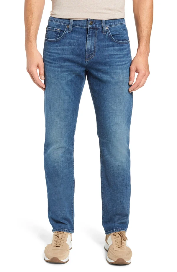 7 for All Mankind The Straight Slim Straight Leg Jeans - Blue - 33