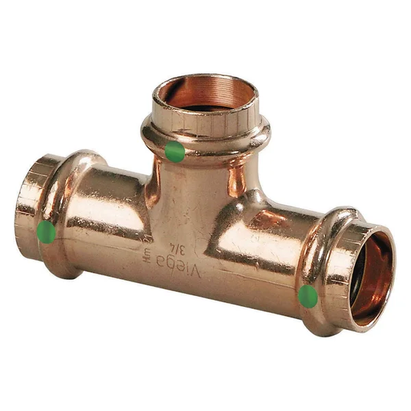 Viega 15453 1-1/2-Inch x 1-1/4-Inch x 1-Inch ProPress Copper Tee