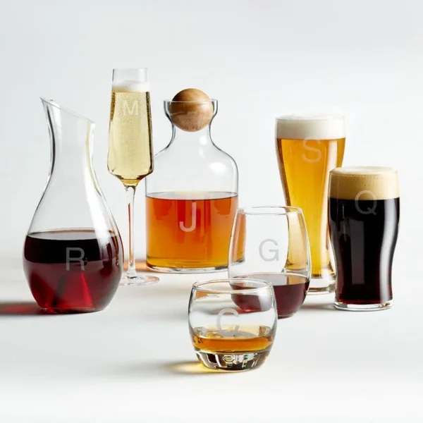 Z Monogrammed Whiskey Glasses, Set of 4, Crate & Barrel