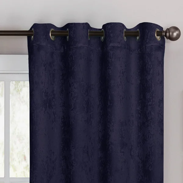 Bella Luna Faux Suede Room Darkening Grommet Curtain Panel Pair, Beige, 108x22 x 96x22