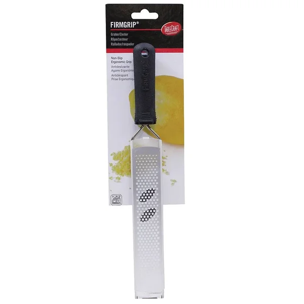 Tablecraft FirmGrip Manual Microplane Grater/Zester with Black Soft Grip Handle - 2 Packs