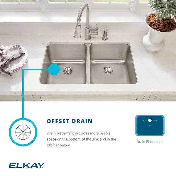 Elkay ELUHFS2816 Lustertone 33 in. x 20-1/2 in. Single Bowl Farmhouse Sink (Stainless Steel)