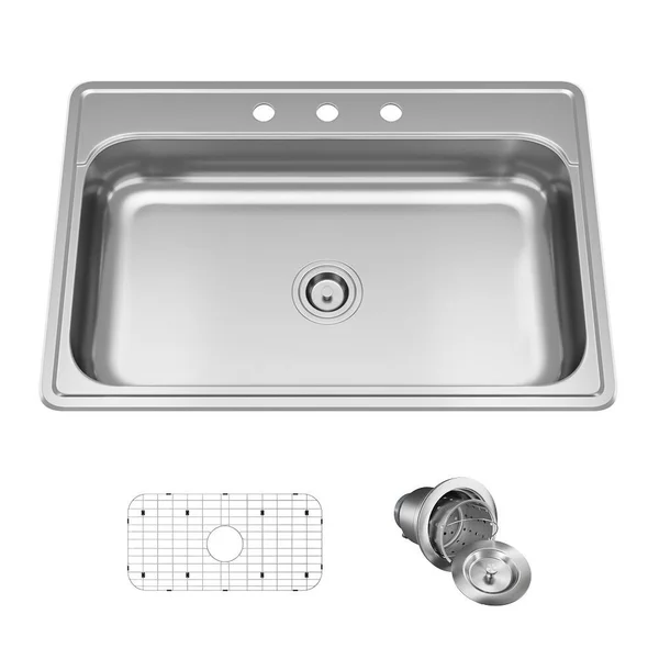Mr Direct ADAT550S-ENS 18 Gauge Stainless Steel 33x22 L x 22x22 W Drop-in Kitchen Sink