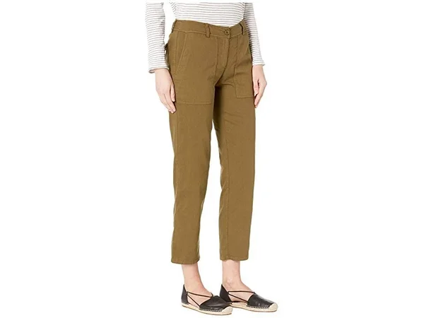 Eileen Fisher Slouchy Ankle Pants, Womens, 4, Olive