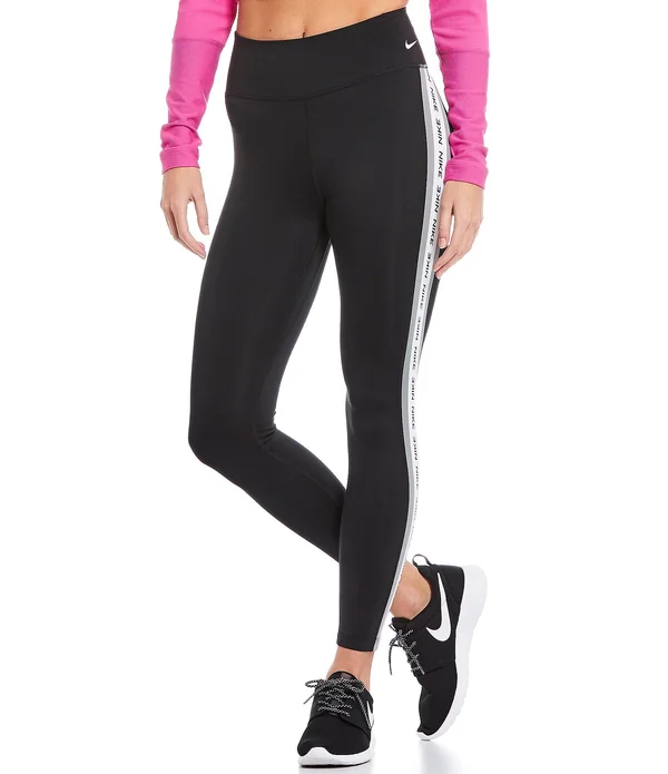 Nike Black/White One Novelty Tape Leggings