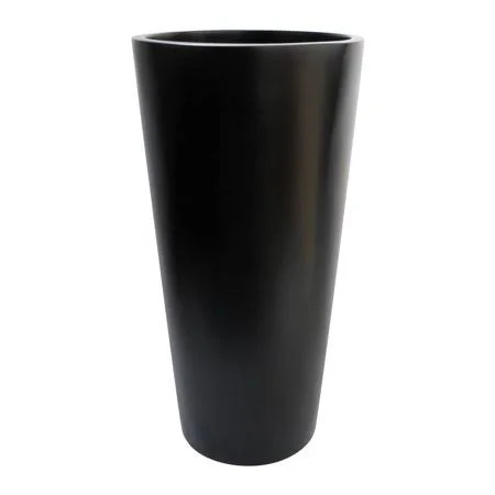 Root and Stock Sonoma Tall Cylinder Planter, Size: D:7 x H:14, Black