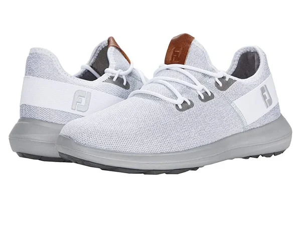 FootJoy Men's Flex Coastal Golf Shoes in White - Grey Size 7