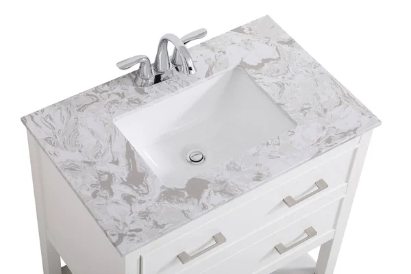 30 inch Single Bathroom Vanity in White - Elegant Lighting VF90130WH
