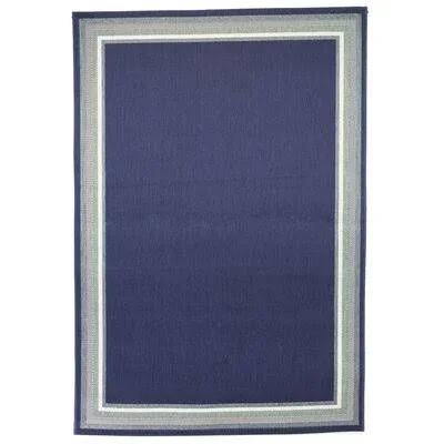 Mendocino Navy Blue Indoor, Outdoor Area Rug Coastal Farmhouse Rug Size: Rectangle 5&3x22 x 7&7x22
