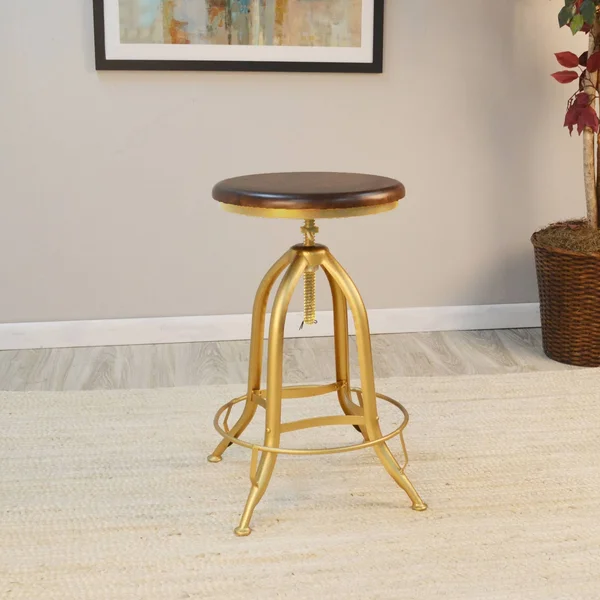 Wren Adjustable Stool Elm/Gold - Carolina Chair & Table
