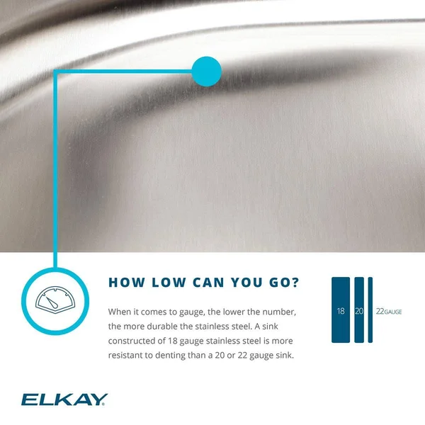 Elkay LRAD2222654 Stainless Steel Single Bowl Top Mount Kitchen Sink