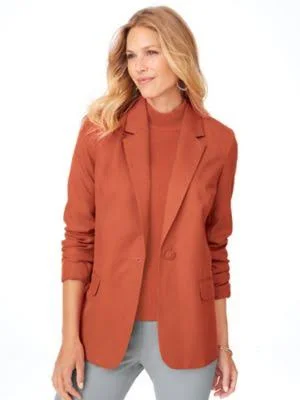 Blair Women's Petite Elisabeth Williams Fully Lined Blazer - Autumn Glaze Orange 14