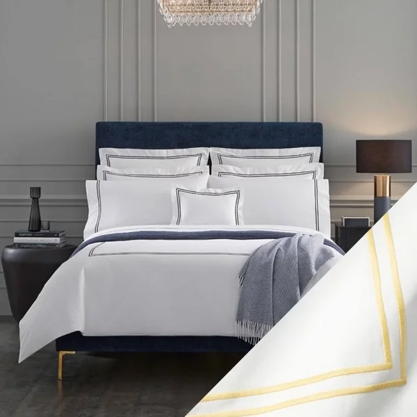 Sferra Grande Hotel King Flat Sheet 114x114 White/Banana
