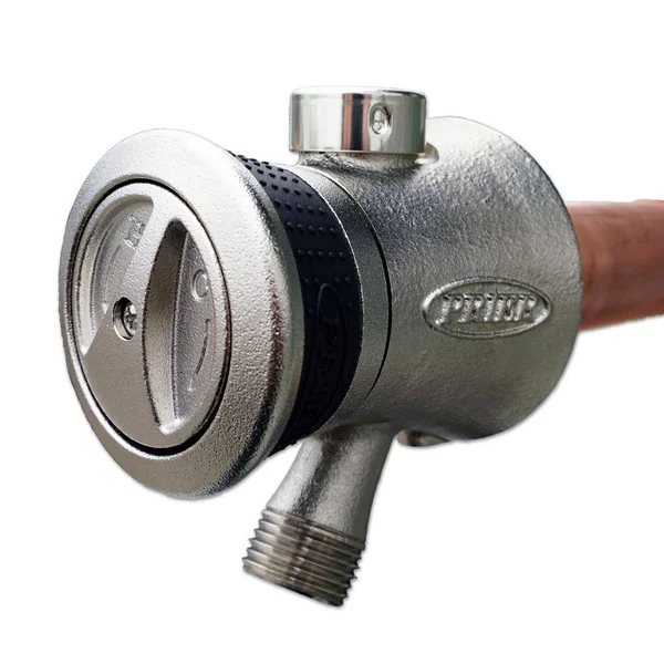 Prier Products P-118L12 12x22 Single Handle Hot & Cold Mixing Hydrant - Satin Nickel, 1/2x22 Plain Copper Ends