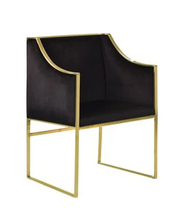 Chic Home Franco Collection FAC2728-AC Accent Club Chair with High Polished Brass Stainless Steel Frame Sloped Armrest Contempor