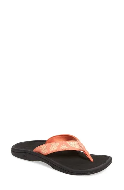 Women's Olukai Ohana Flip Flop, Size 5 M - Orange