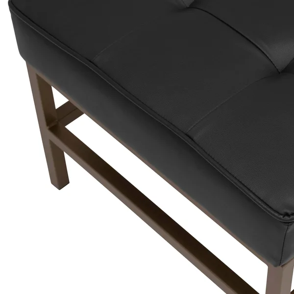 Studio Designs Home Ashlar Tufted Leather Ottoman - Black