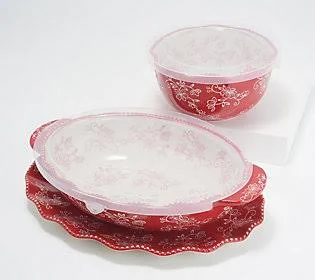 Temp-Tations Floral Lace Side Series Set, Red