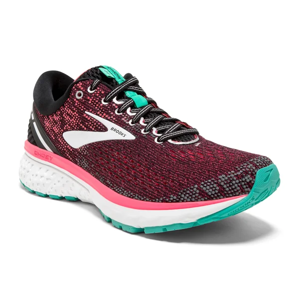 Brooks Women's Ghost 11 Running Shoes - Black/Pink/Aqua - 6.5