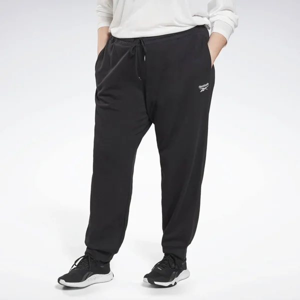 Reebok Women's Identity French Terry Jogger Pants (Plus Size) in Black/Black Size 3X-Large, Cotton