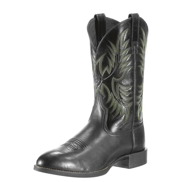 Ariat Men's Heritage Stockman Western Boots - Black Deertan