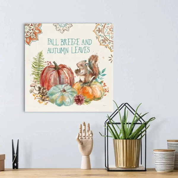 Autumn Friends IV, Canvas Wall Art, 16x16, Great Big Canvas