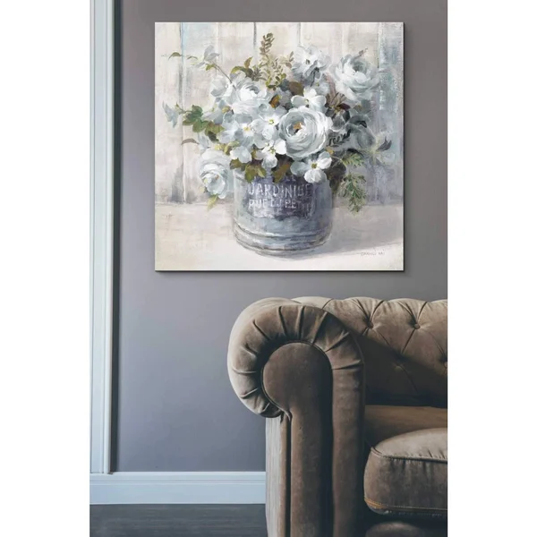 Epic Graffiti &Garden Blooms I Blue Crop& by Danhui Nai - Canvas Wall Art, 26x22x26x22