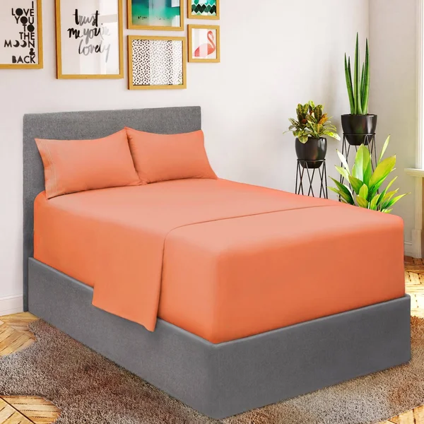 Mellanni Extra Deep Pocket Sheet Set 1800 Microfiber (Light Colors) - Sheet Set (Queen, Coral)